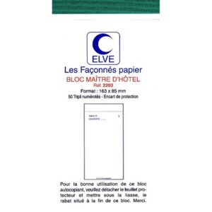 BLOC MAITRE D’HOTEL TRIPLI X 10
